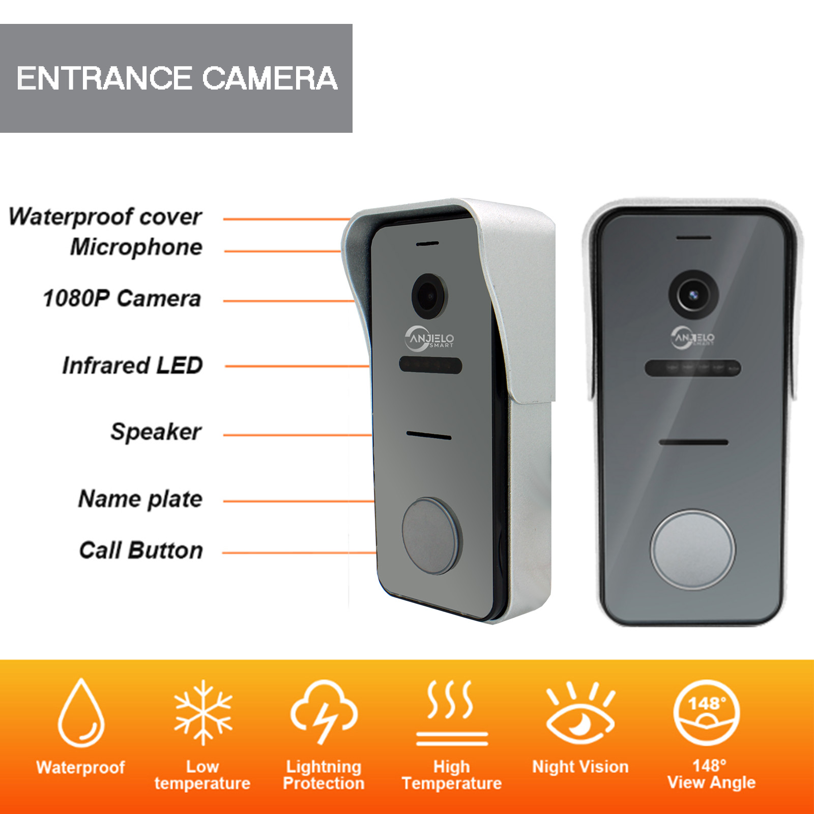 Latest 7 Inch Screen Monitor with Wide Angle Video Doorbell Camera Night Vision Video Doorphone System For Apartment