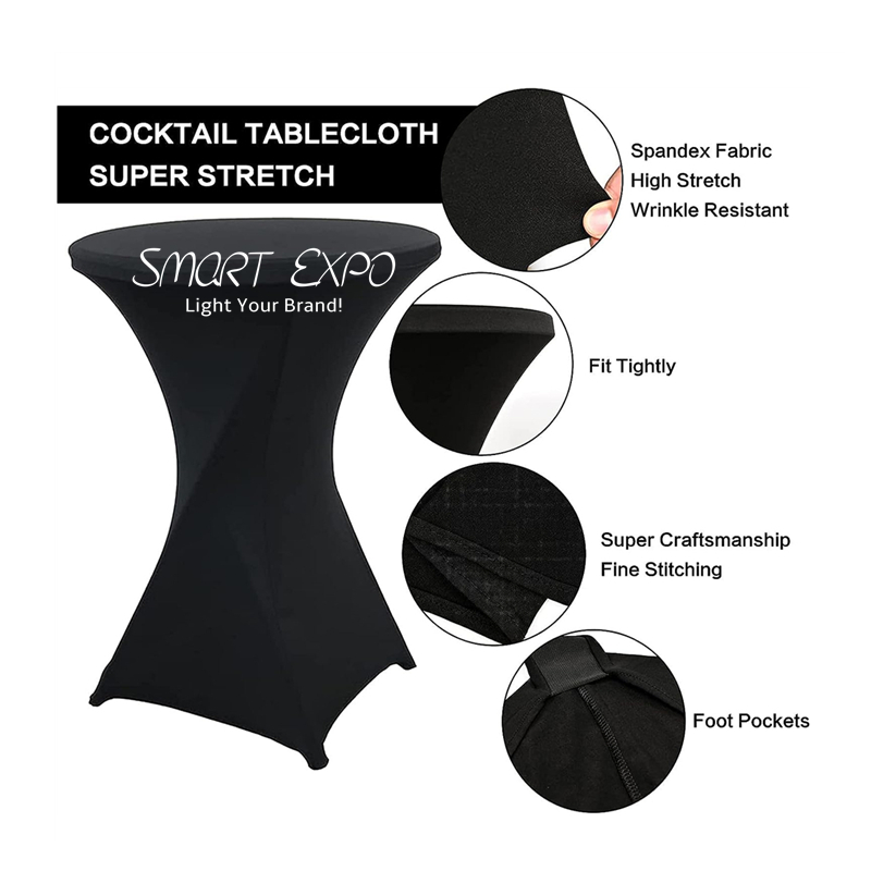 Custom Branding Highboy Cocktail Table with Graphic Cover for Trade Shows