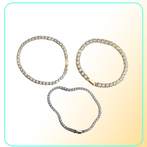 gold bracelet man iced out tennis bracelet chain AAA Cubic Zirconia Silver Womens Bracelets Designer Copper White Diamond Chains B