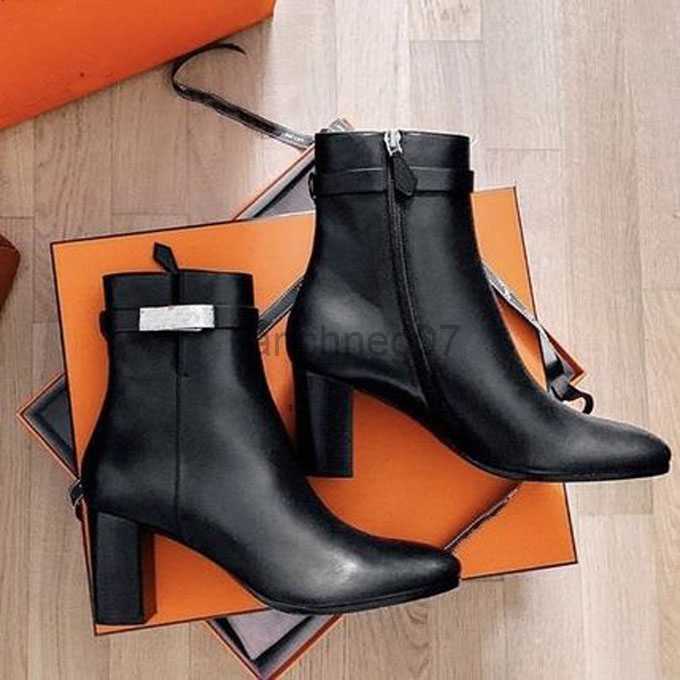 Boots 021s Women shoes luxury designer lady short Boots Ankle Booties s Saint Germain Boot black genuine leather low heel shoes EU35-42 WITH BOX G230130