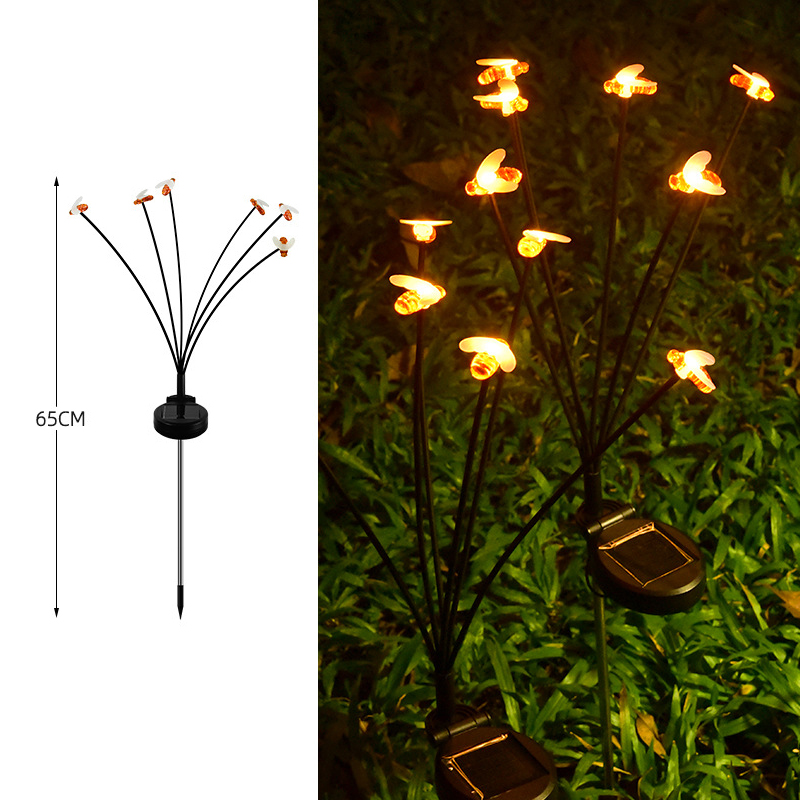Outdoor Solar Bee Bubble balls Stars Lights Waterproof with Highly Flexible Hose Swaying by Wind Decorative for Yard Pathway Landscape Patio Solar Gar