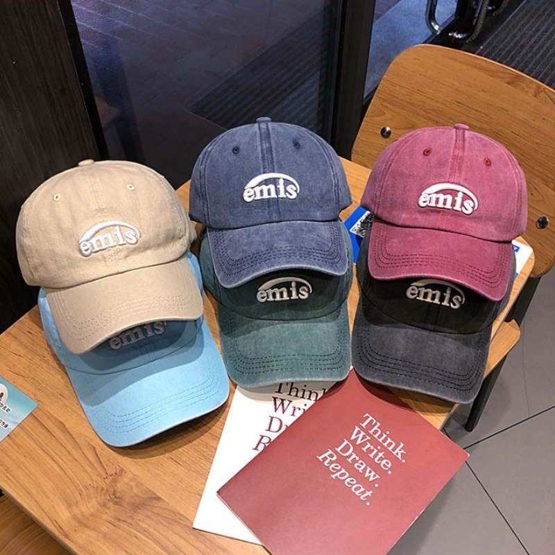Ball Caps Korean EMIS Letter Baseball Cap Simple Fashion Adjustable Cotton Sun Hat Casual Summer Unisex Hip Hop for Men Women 230816
