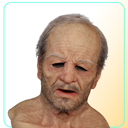 Old Man Fake Mask Lifelike Halloween Holiday Funny Mask Super Soft Old Man Adult Mask Reusable Doll Toy Gift9251106