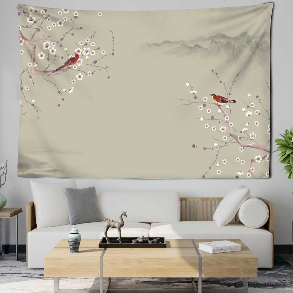 Tapestries Flowers Birds Landscape Tapestry Room Background Wall Painting Tapestry Home Art Decor Good Gift L260524