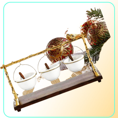 Dishes Plates Gold Oak Branch Snack Bowl Stand Christmas Candy Decoration Display Home Party Specialty Rack6389889
