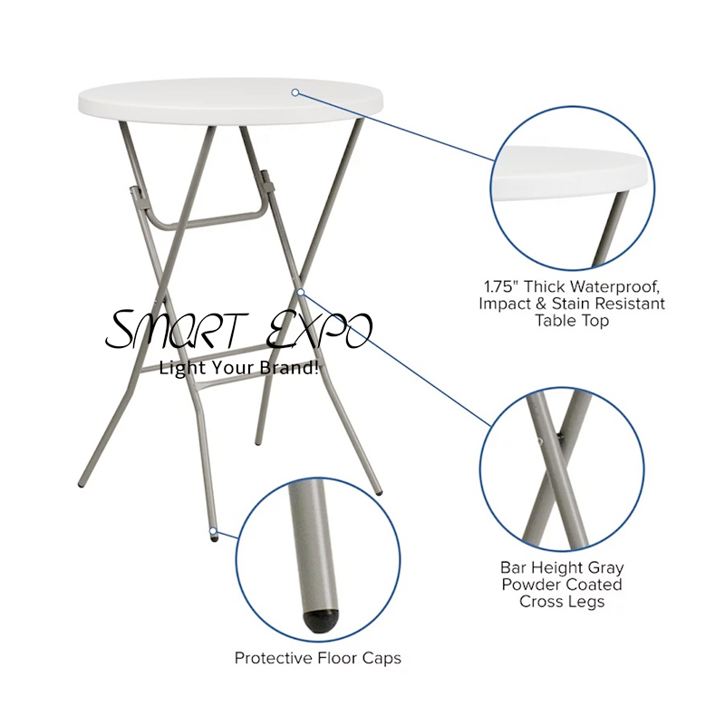 Custom Branding Highboy Cocktail Table with Graphic Cover for Trade Shows