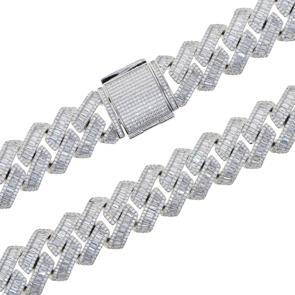 Charm Bracelets Iced Out Cuban k Bracelet For Men Prong Setting CZ Cubic Zirconia Two Tone Color Chain Bangle Hip Hop Jewelry 230815