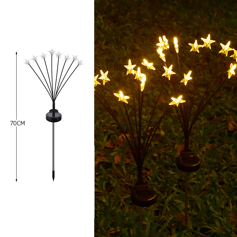 Outdoor Solar Bee Bubble balls Stars Lights Waterproof with Highly Flexible Hose Swaying by Wind Decorative for Yard Pathway Landscape Patio Solar Gar