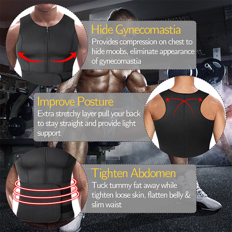 Waist Tummy Shaper Men Neoprene Sweat Sauna Vest Waist Trainer Slimming Body Shapers Vest Shapewear Corset Gym Underwear Women Fat Tank Top 230815