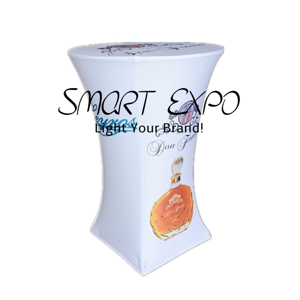 Custom Branding Highboy Cocktail Table with Graphic Cover for Trade Shows