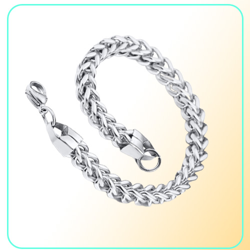 Curb Cuban Double Chains Link Men Bracelet Stainless Steel In Gold Silver Black Color 87quot Male Pulseira Jewelry BR625