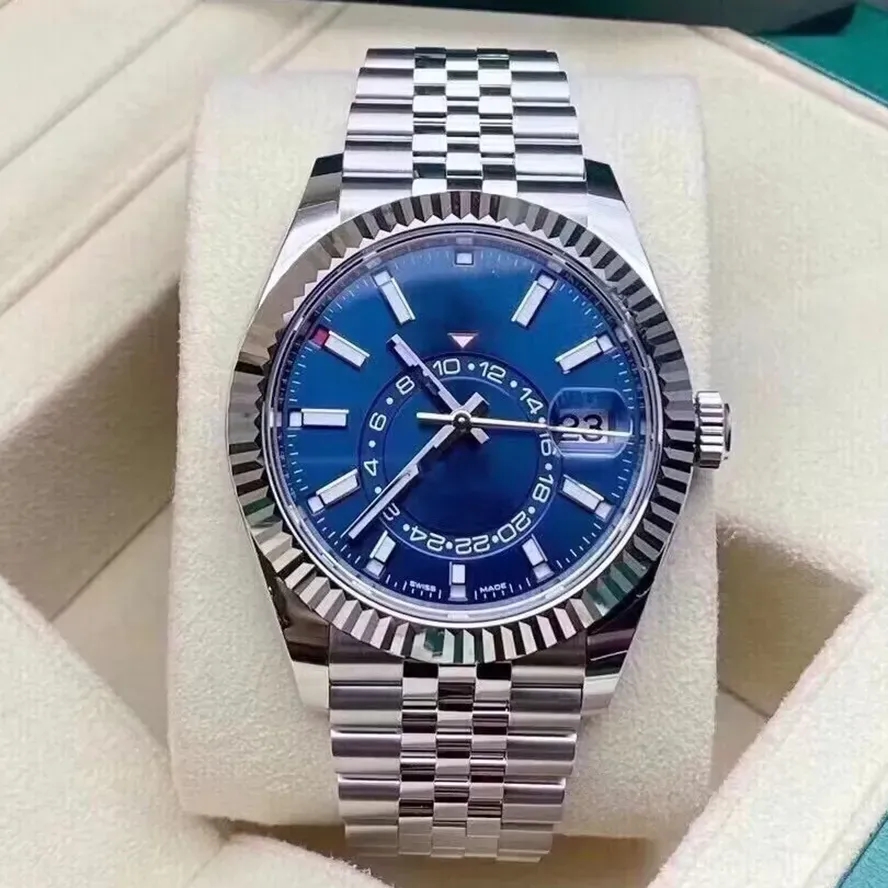 Mens SkyDweller Watch Mens Automatic Mechanical Movement Small Dial Sapphire Calendar 41mm Bracelet Fashion Business Wristwatches Montre