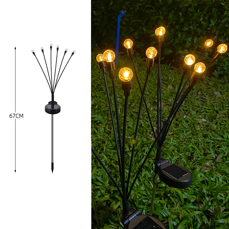 Outdoor Solar Bee Bubble balls Stars Lights Waterproof with Highly Flexible Hose Swaying by Wind Decorative for Yard Pathway Landscape Patio Solar Gar