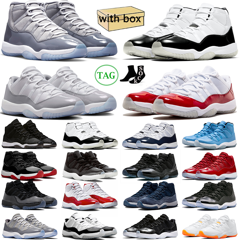 Jumpman 11 11s Basketball Shoes for men women Cement Grey Cherry Gamma Blue Cool Grey Space Jam Bred mens trainers outdoor sports sneakers