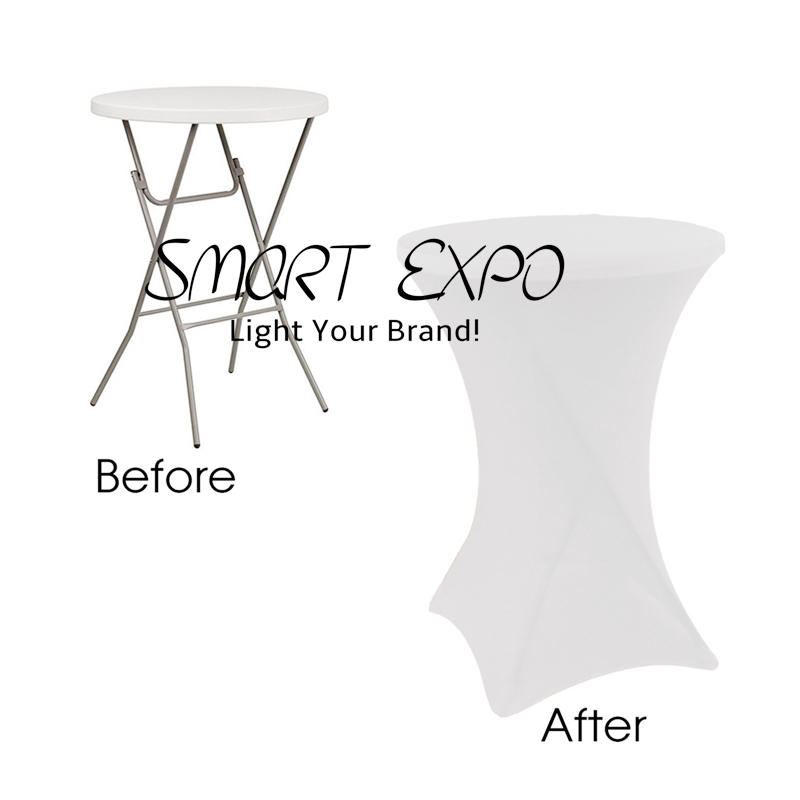 Custom Branding Highboy Cocktail Table with Graphic Cover for Trade Shows