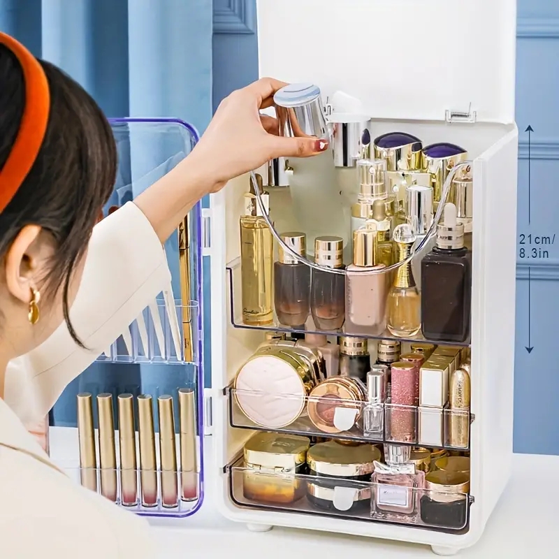 Large Capacity Makeup Organizer, Clear Cosmetics Storage Display Case With Drawers, Dustproof Waterproof Great For Dresser & Bathroom & Countertop Sto
