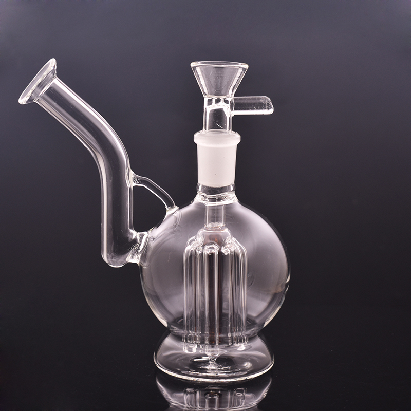 1pcs 14mm Joint Glass Ash Catcher Hookahs Tree Arm Perc Hand Glass Oil Burner Bong Thick Pyrex Recycler Bubbler Smoking Water Pipe with 14mm Male Oil Burner Pipes
