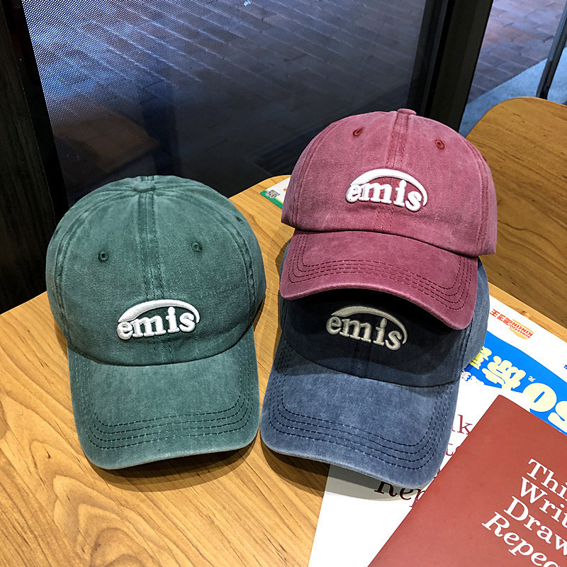Ball Caps Korean EMIS Letter Baseball Cap Simple Fashion Adjustable Cotton Sun Hat Casual Summer Unisex Hip Hop for Men Women 230816