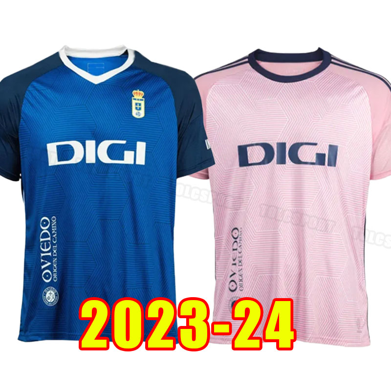 2023 2024 Real Oviedo soccer jerseys BARCENAS JOHANNESSON IBRA R. FOLCH Y.MOSSA JAVI MUNOZ Men Hombres Uniforme HOME blue football shirt 23 24