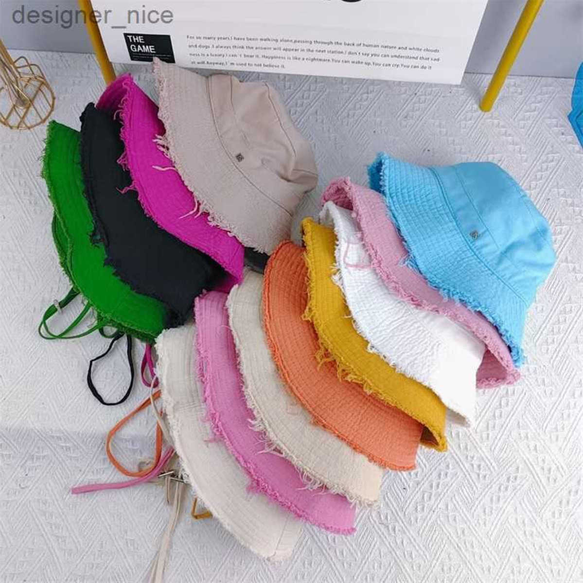 Woman Bob Wide Brim Hat Designer Bucket Hat Large Round Brim Summer Outdoor Sunshade Fisherman Casquette Lady Jacquem Jacqueme Jacquemus Cap Trendy-image