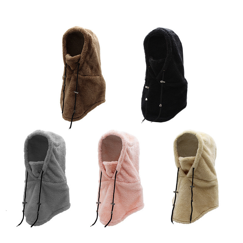 Beanie/Skull Caps High Polar Fleece Balaclava Winter Ski Windproof Cap Outdoor Cycling Cap for Men Face Masks Hood Beanies Women Plush Warm Hat 230815