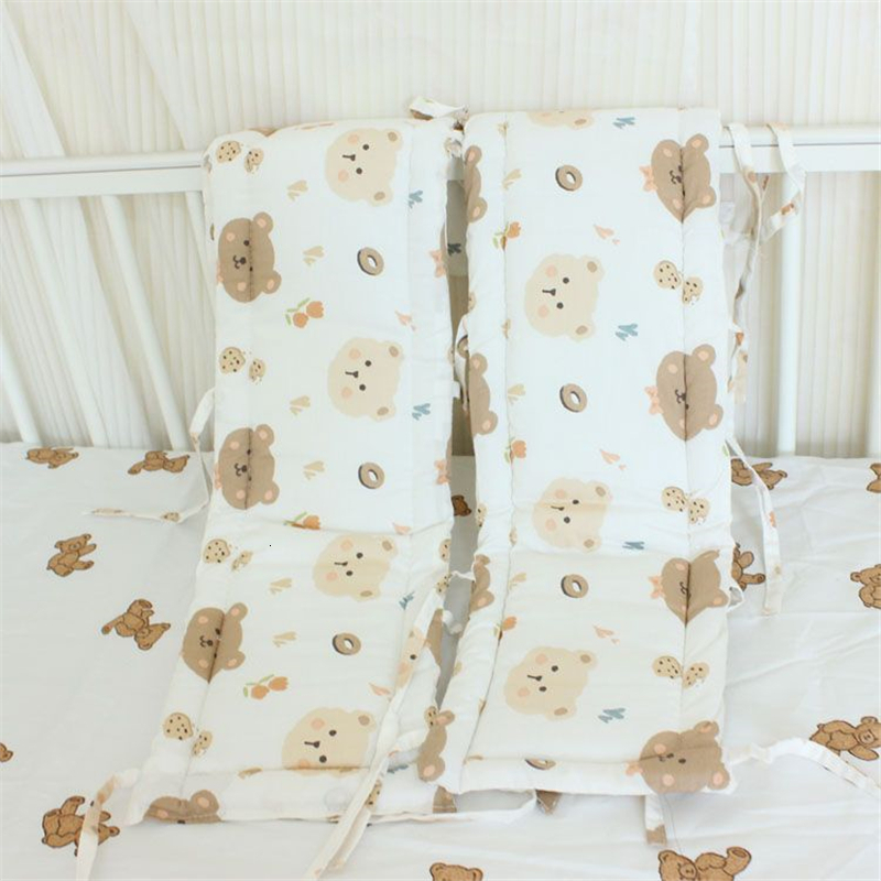 Bed Rails Simple Printed Crib Bumper Protect Strip born Thicken Cotton Anti-biting Bed Wrapping-side Children Splicing Bed Side Cushion 230816