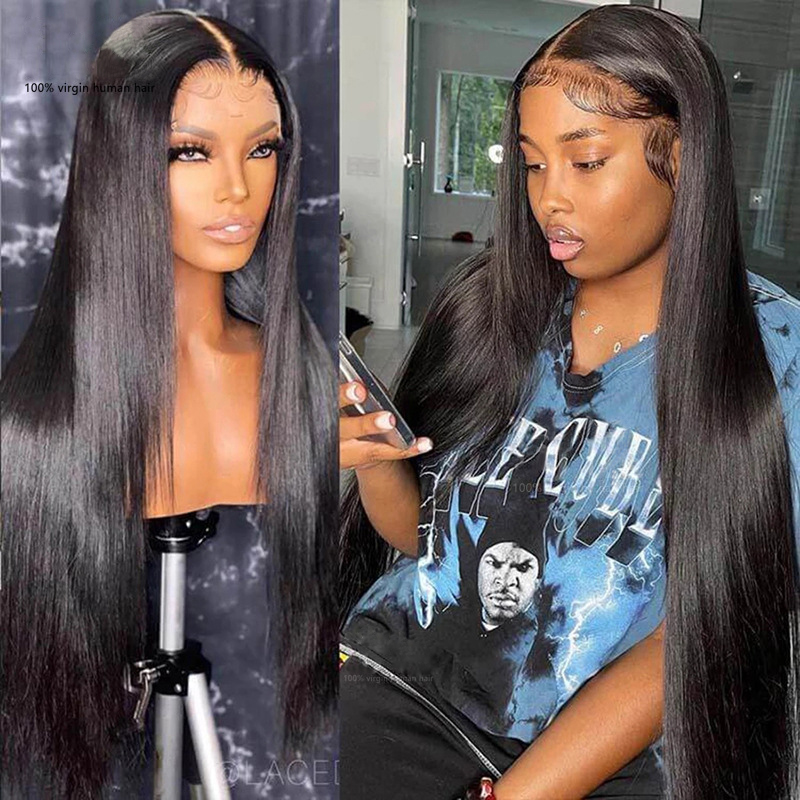 Brazilian 5X5 Lace Wig Silky Straight 10-34Inch 150% Density 100% Human Hair Natural Color Free Part