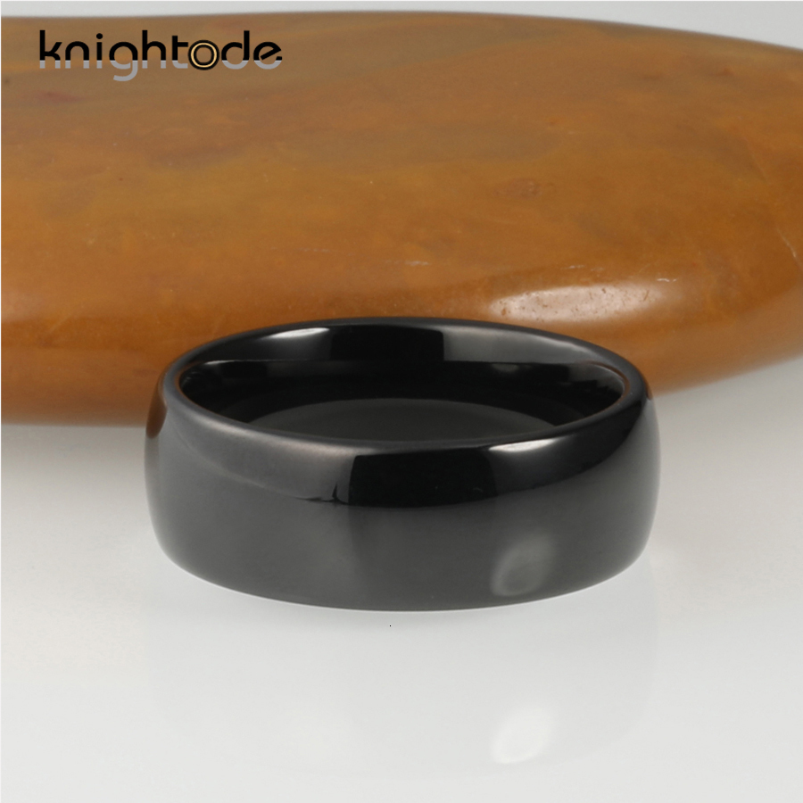 Band Rings 8mm Men Ring Black Tungsten Carbide Engagement Rings 6mm Women Fashion Wedding Band Jewelry Gift Dome Polished Shiny 230816