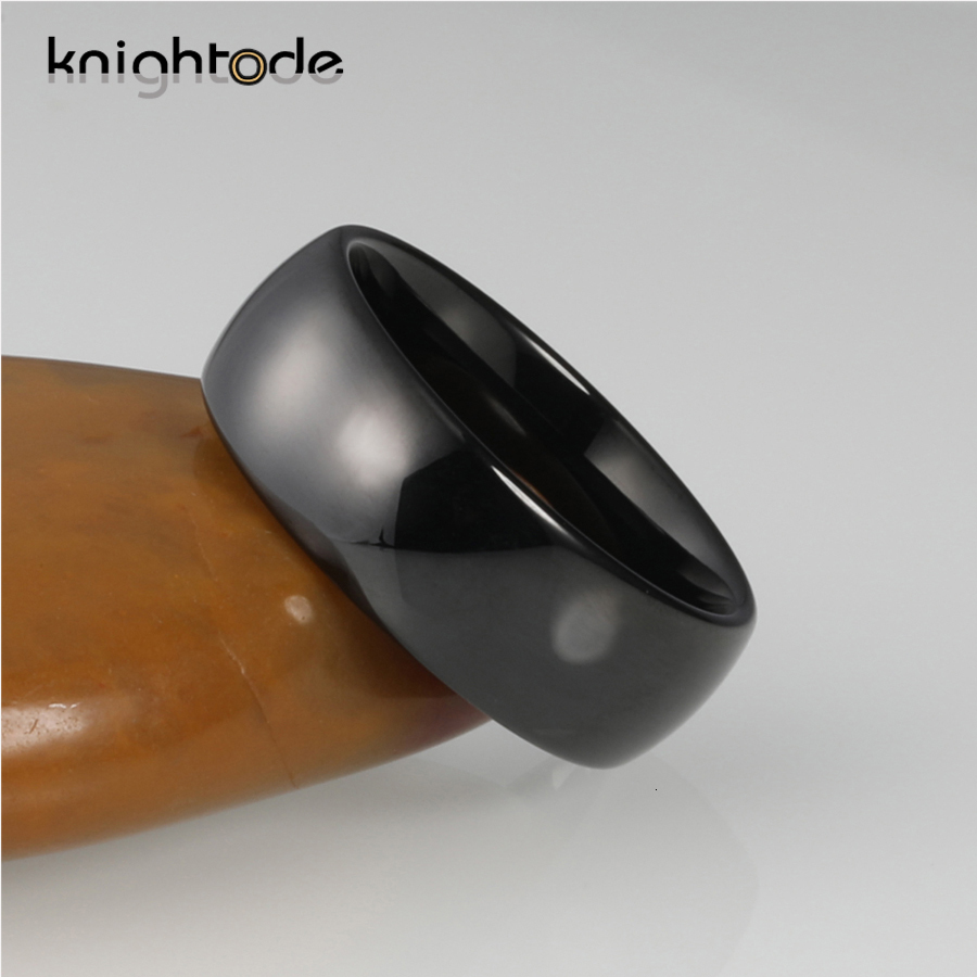 Band Rings 8mm Men Ring Black Tungsten Carbide Engagement Rings 6mm Women Fashion Wedding Band Jewelry Gift Dome Polished Shiny 230816
