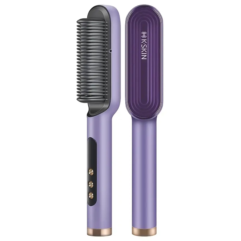 Professional Hair Straightener, 6 Gear Regulation Ionic Brush Anti Scald Static Hair Straightener