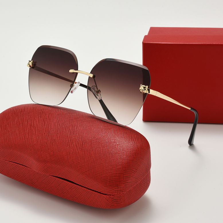 Luxury brand designer sunglasses for women fashion sunglasses gradual color beach lady summer style eyeglasses female famous UV400 With Box Rimless sunglasses