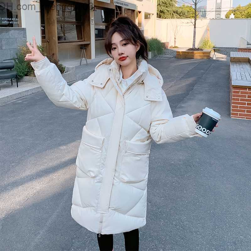 Women's Down Parkas CRRIFLZ Women's Autumn Solid Hooded Jacket Diamond Plaid Loose Coat Mid length Park Suitable for Fashion Z230817