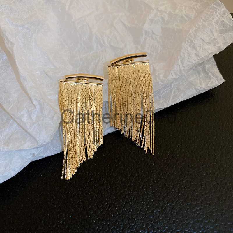 Charm 2023 Korean Fashion Silver Color Arc Bar Long Thread Tassel Earrings For Women WeddDaily Jewelry HangPendientes Gifts J230817