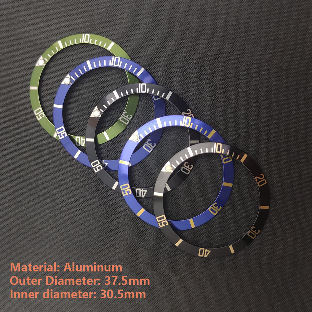 Repair Tools Kits 37.5*30.5mm Luminous Aluminum or Ceramic Bezel Insert Replacement of watch accessories parts 230817