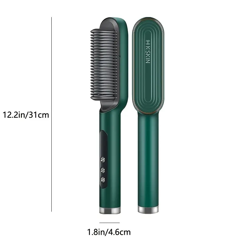Professional Hair Straightener, 6 Gear Regulation Ionic Brush Anti Scald Static Hair Straightener
