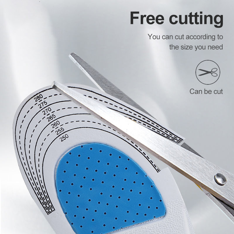 Shoe Parts Accessories Cuttable Silicone Insoles for Men Women Ortic Arch Support Sport Pad Soft Running Insert Cushion Memory Foam Insole 230817