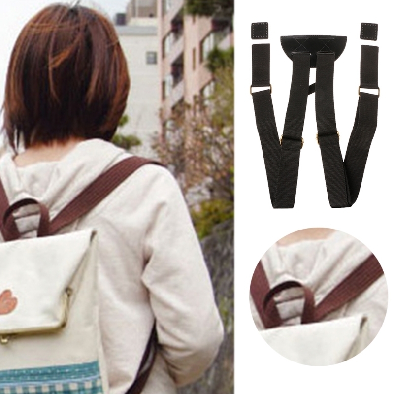 Bag Parts Accessories Adjustable Backpack Strap Shoulder Belts Black Durable Canvas Replacement Rucksack School Book 230817