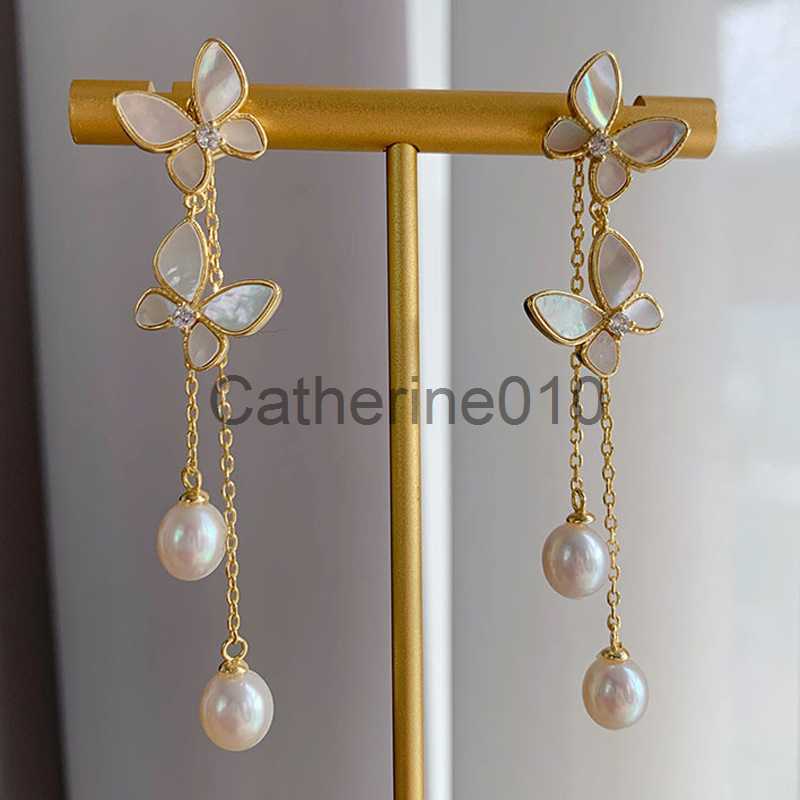 Charm New Fashion Trend Unique Design Elegant Delicate Pearl Butterfly Tassel Headphones Women Jewelry WeddParty Premium Gifts J230817