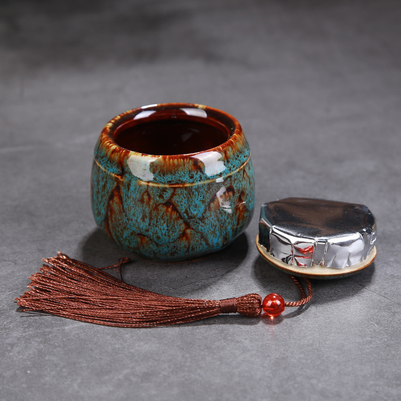 Other Cat Supplies Color Ceramic Canister Memorial Pet Urn Seal Pot Big Keepsake Casket Porcelain Jar Human Ashes Storage Memento Burial Holder 230816