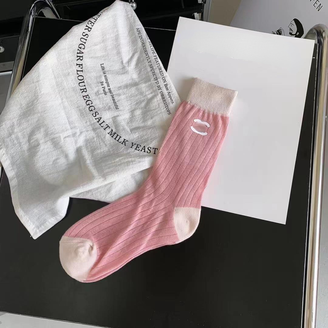 Spring and Summer Thin Cotton Socks Tube Sock Female Trendy Sock Socialite Temperament Contrast Color Ins Trendy Socks