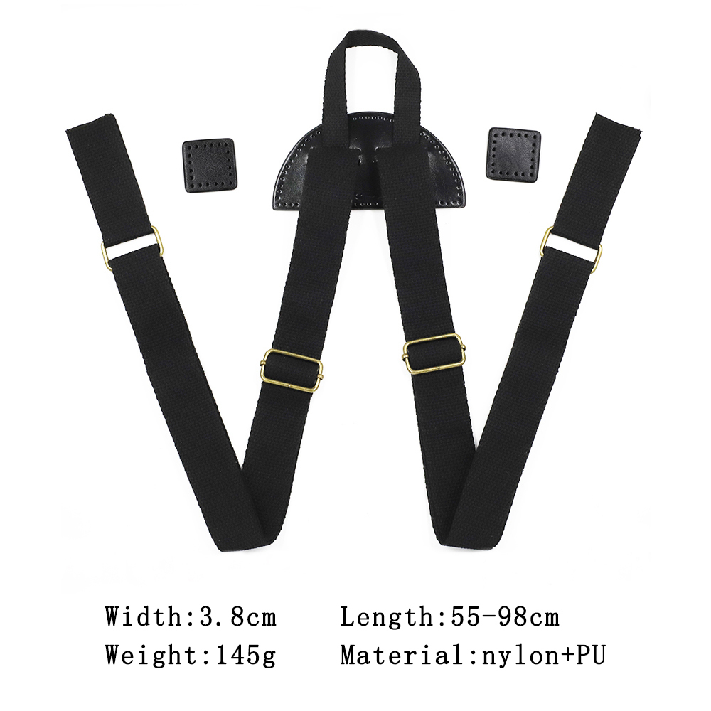 Bag Parts Accessories Adjustable Backpack Strap Shoulder Belts Black Durable Canvas Replacement Rucksack School Book 230817