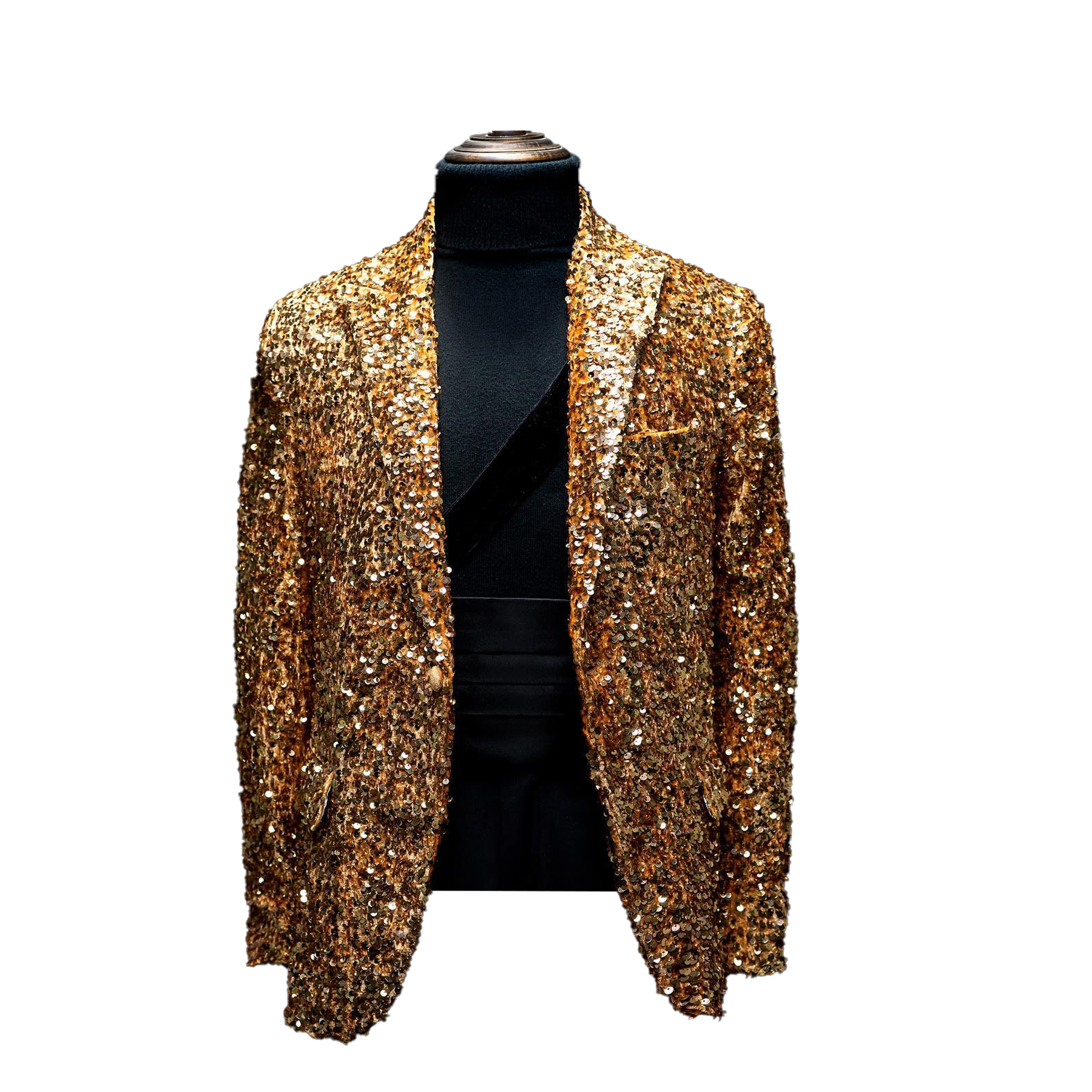Luxury Shiny Golden Sequins Blazer Bling Glitter Men Peaked Lapel Tuxedo For Wedding Party Stage Costume Only One Jacket