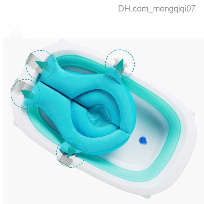 Bathing Tubs Seats Baby bathtub mat anti slip baby cotton bathtub support seat adjustable bathtub support newborn folding safety bathtub mat Z230817