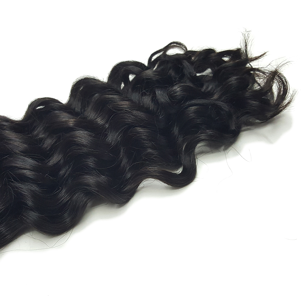 XISHIHONGYAN Deep Weave Bulk Braiding Hair Human Hair Micro Braids Mixing length 50g Each Bundle Natural Black Color
