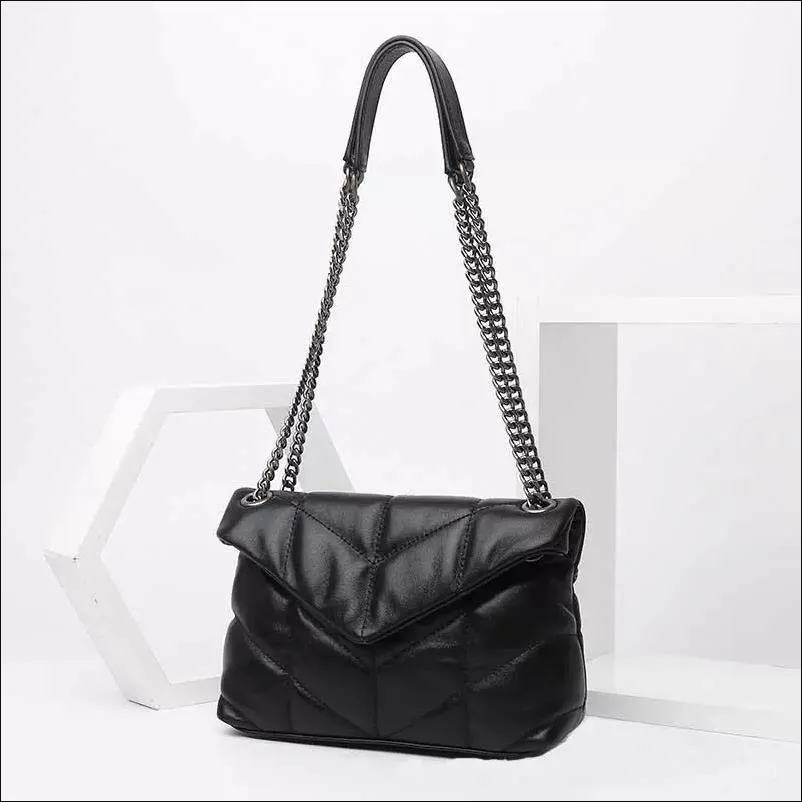 Hot 2023 High Qulity classic Puffer Shoulder Bag Soft Genuine Leather Womens Ladies Composite Tote Clutch Handbags Purse Messenger Crossbody Shopping bags