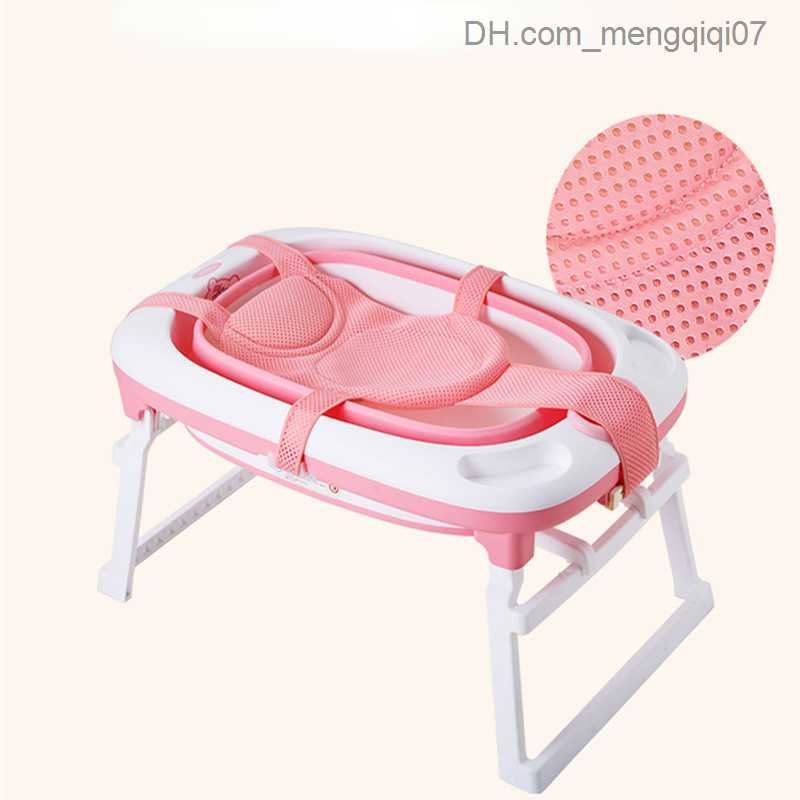 Bathing Tubs Seats Non slip baby shower net cushion adjustable newborn bathtub pillow seat cushion cross shaped children's bathtub shower cradle 