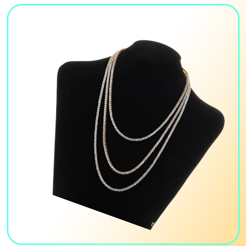 Iced Out Zircon Pendant With 4mm Tennis Chain Necklace Set Men's Hip hop Jewelry Gold Silver CZ Pendant Necklace