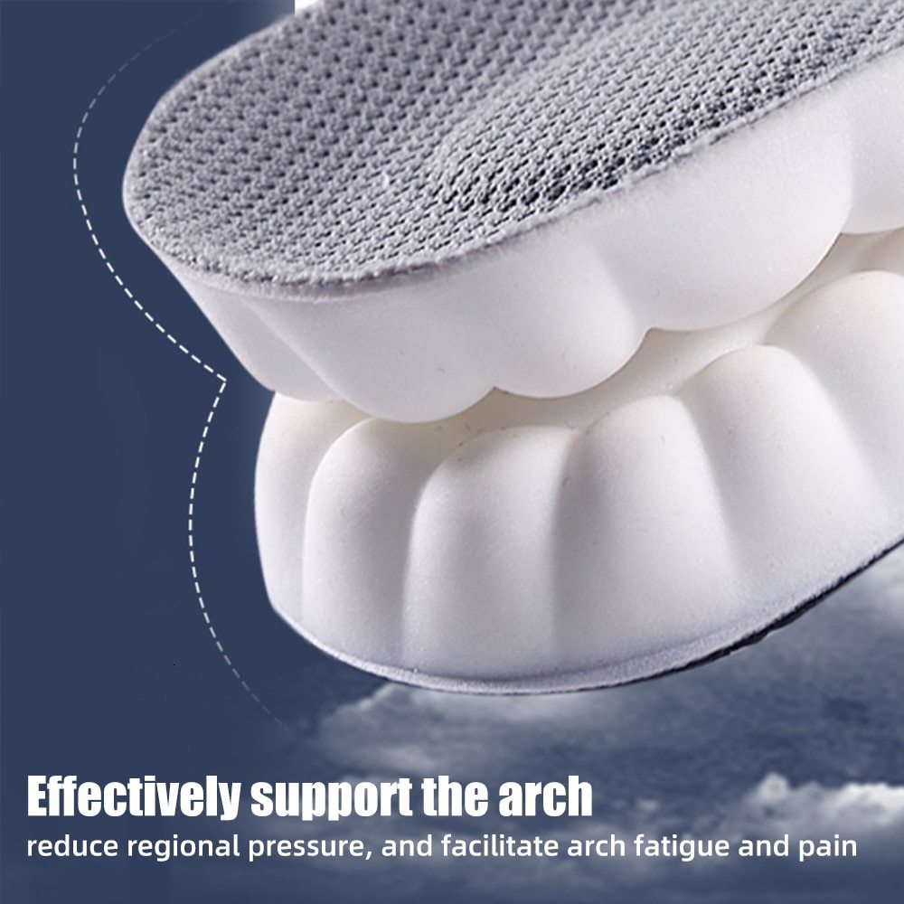 Shoe Parts Accessories Sports Insole 4D Cloud Style Sweat Absorbing Breathable Thickened Shock Absorption Super Soft and Comfortable Elastic 230817