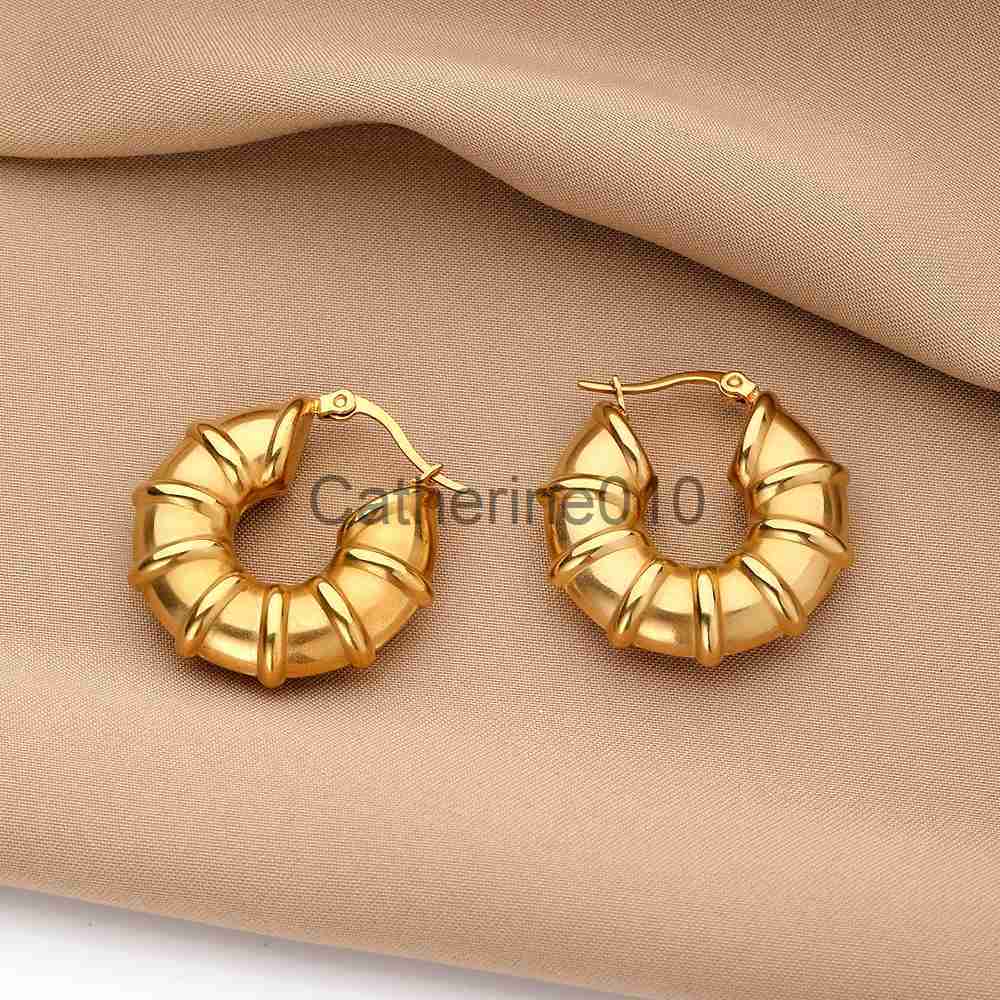 Charm IPARAM Stainless Steel Geometric Hoop Earrings for Women Men Classic Small Large Circle Earrings Punk Hip Hop Fashion Jewelry J230817
