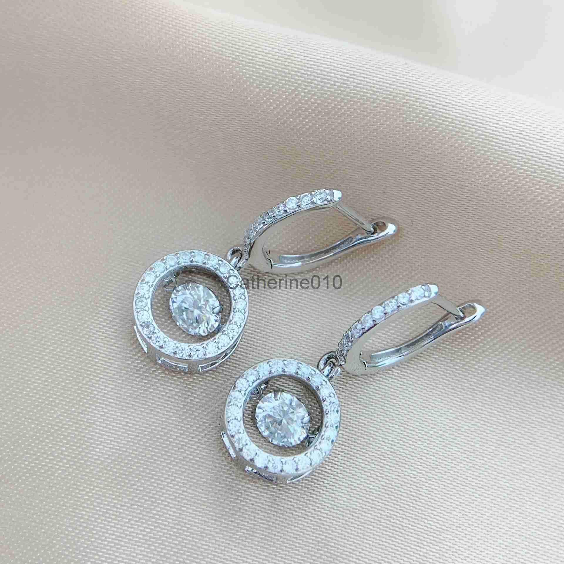 Charm PANSYSEN Classic 925 SterlSilver D Color VVS1 Real Moissanite Dangle Drop Earrings for Women WeddFine Jewelry Wholesale J230817